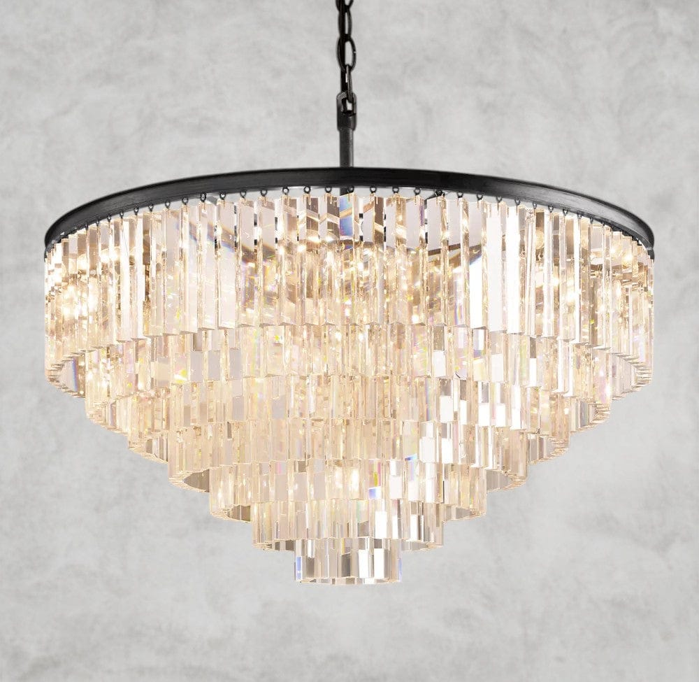 44" / Bronze 1920s Odeon Round Chandelier 20", 32", 44"