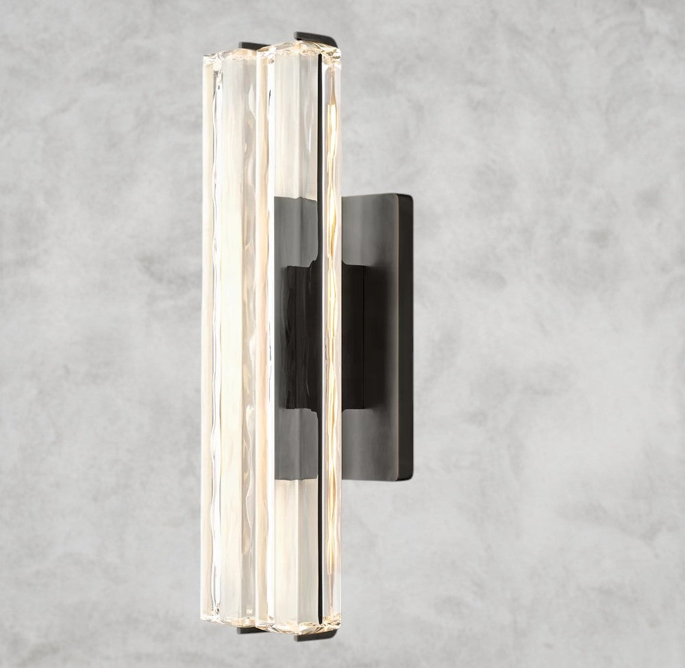 Aunian Double Crystal Sconce 15", 19", 25"