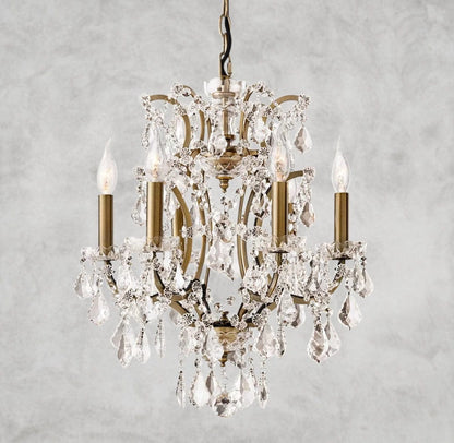 18" / Brass/Clear Crystal 19th C. Rococo Iron & Crystal Round Chandelier 18", 28", 33", 40", 60", 101"