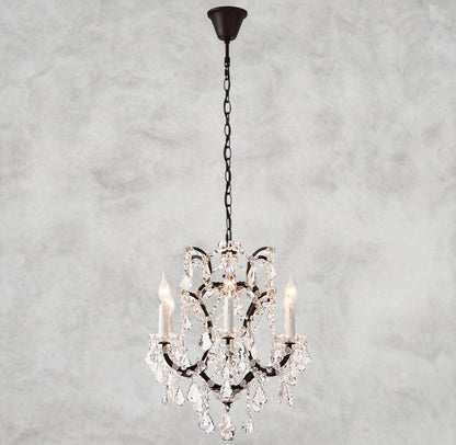 18" / Bronze/ Clear Crystal 19th C. Rococo Iron & Crystal Round Chandelier 18", 28", 33", 40", 60", 101"