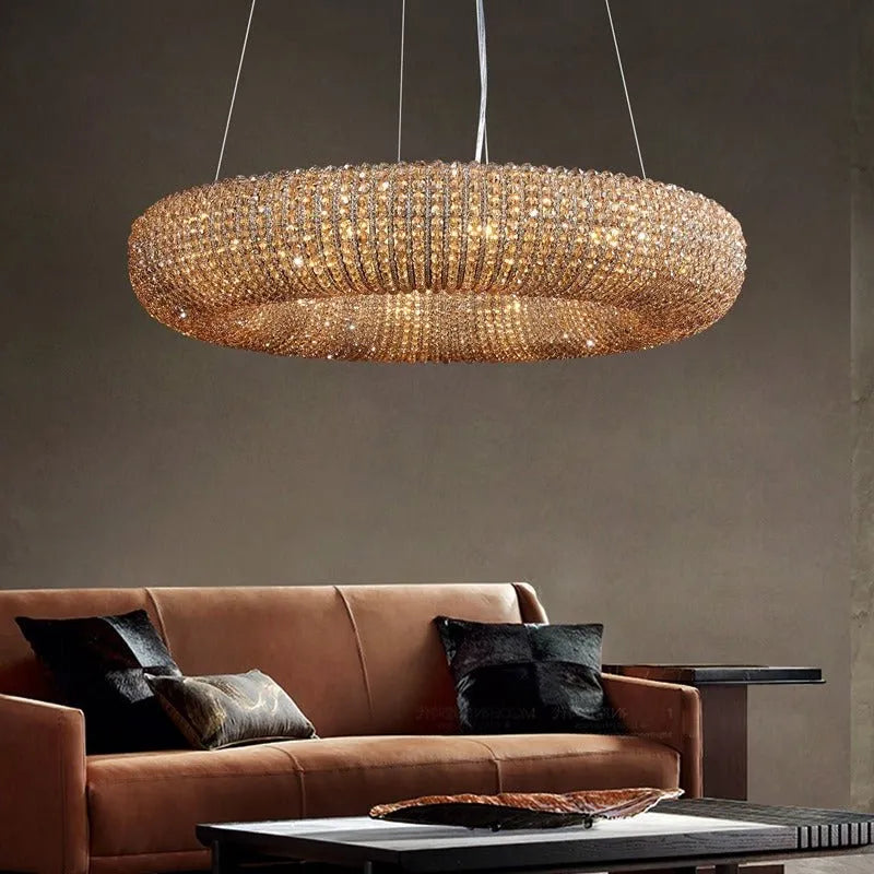 Samter Crystal Smoke Round Chandelier 31", 41", 59"