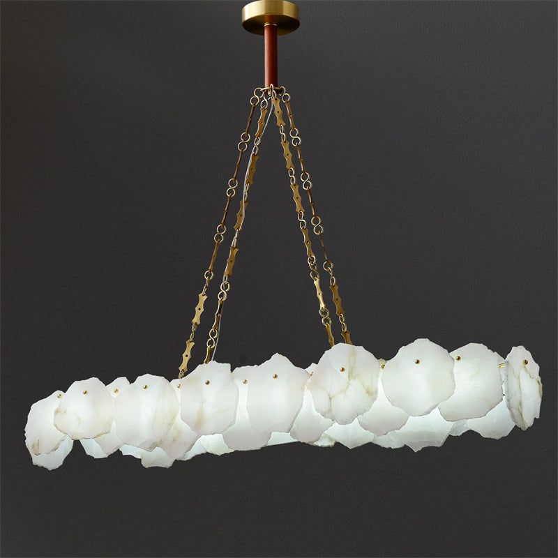Noah Alabaster Modern Snowflake Linear Chandelier with Chain chandelier Kevinstudiolives