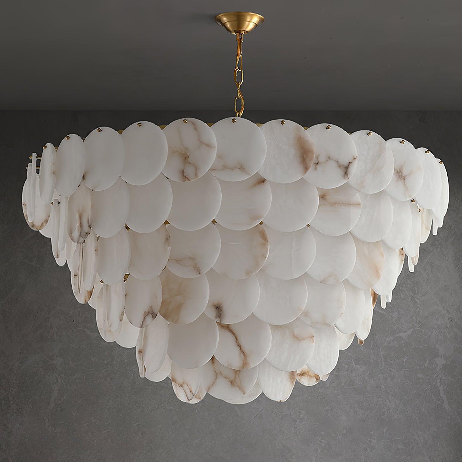 Alabaster Shell Brass Chandelier with 2/3/4/5/6 layer