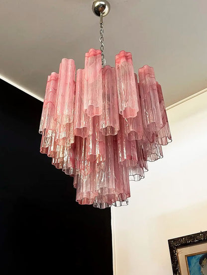 Murano Chandelier – 36 tubes – Alabaster Pink