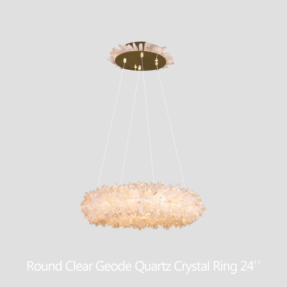 Kandice Round Rock Crystal Chandelier 24", 32", 40", 47"