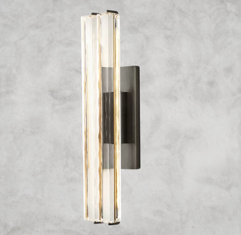 Aunian Double Crystal Sconce 15", 19", 25"