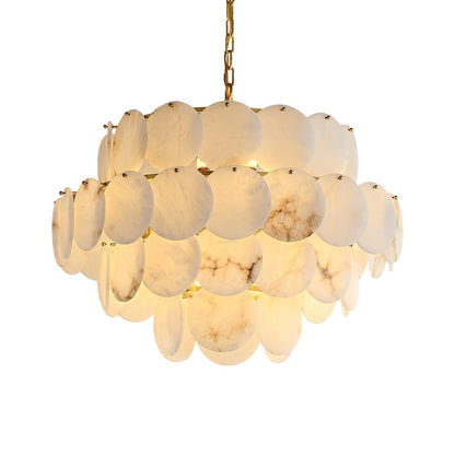 Alabaster Shell Brass Chandelier with 2/3/4/5/6 layer