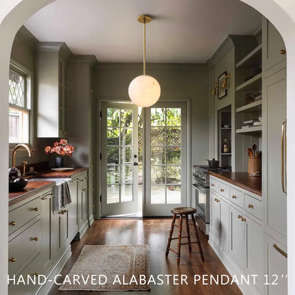 Theseus Alabaster Modern Ball Pendant Light
