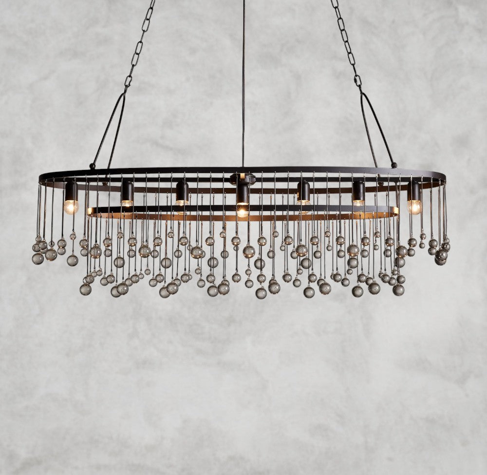 Auraria Luxe Oval Crystal Chandelier – 52.5"