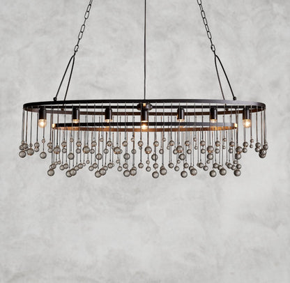 Auraria Luxe Oval Crystal Chandelier – 52.5"