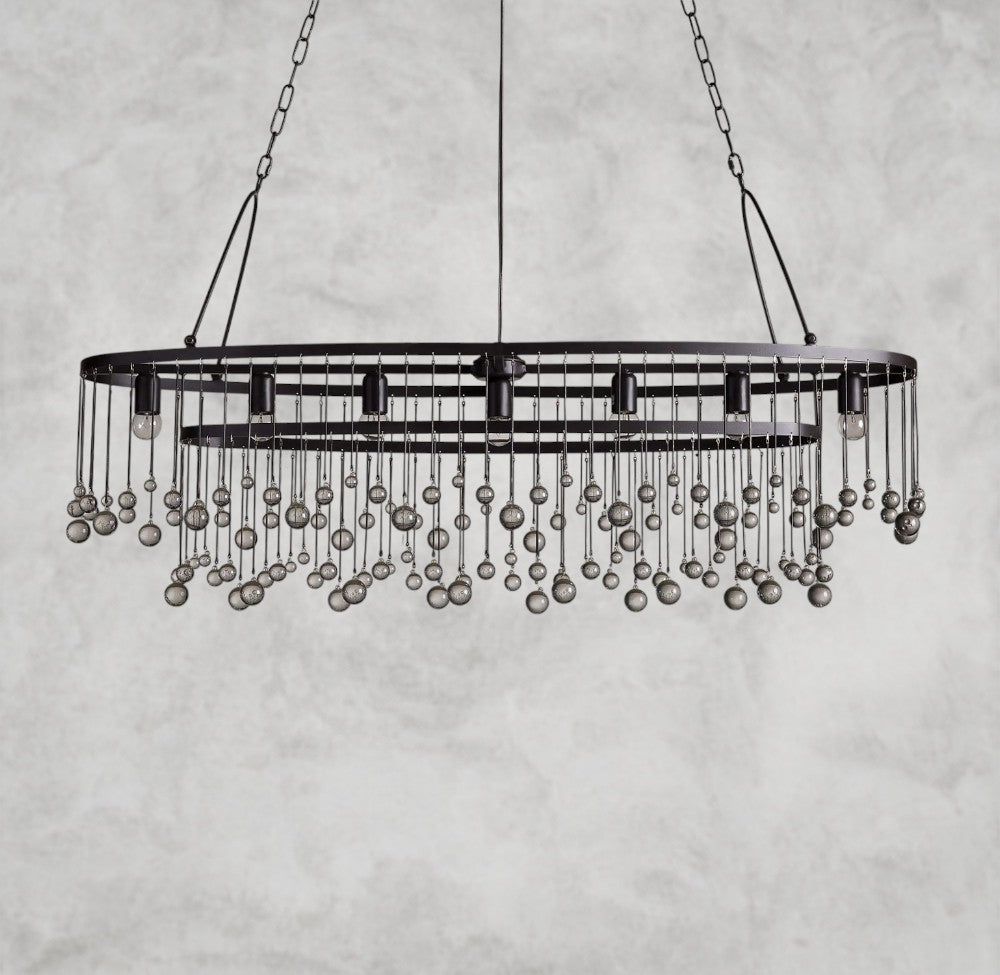 Auraria Luxe Oval Crystal Chandelier – 52.5"