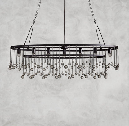 Auraria Luxe Oval Crystal Chandelier – 52.5"
