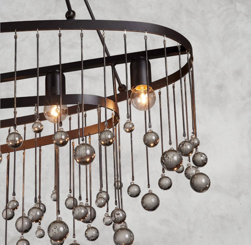 Auraria Luxe Oval Crystal Chandelier – 52.5"