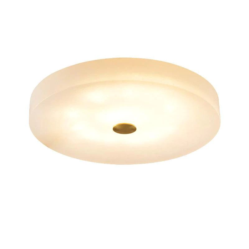 Alabaster Flush Mounted Round Led Chandelier - jchandelier