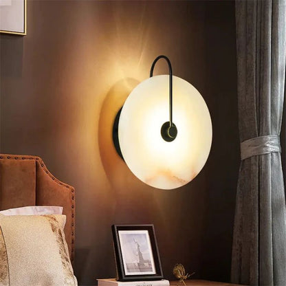 Cairo Alabaster Modern Round Wall Sconce