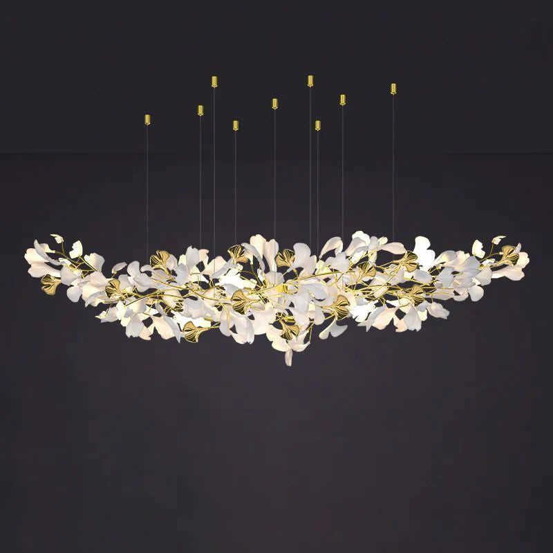 Glessy Ceramic Ginkgo Branch Chandelier 60", 71", 79", 99"
