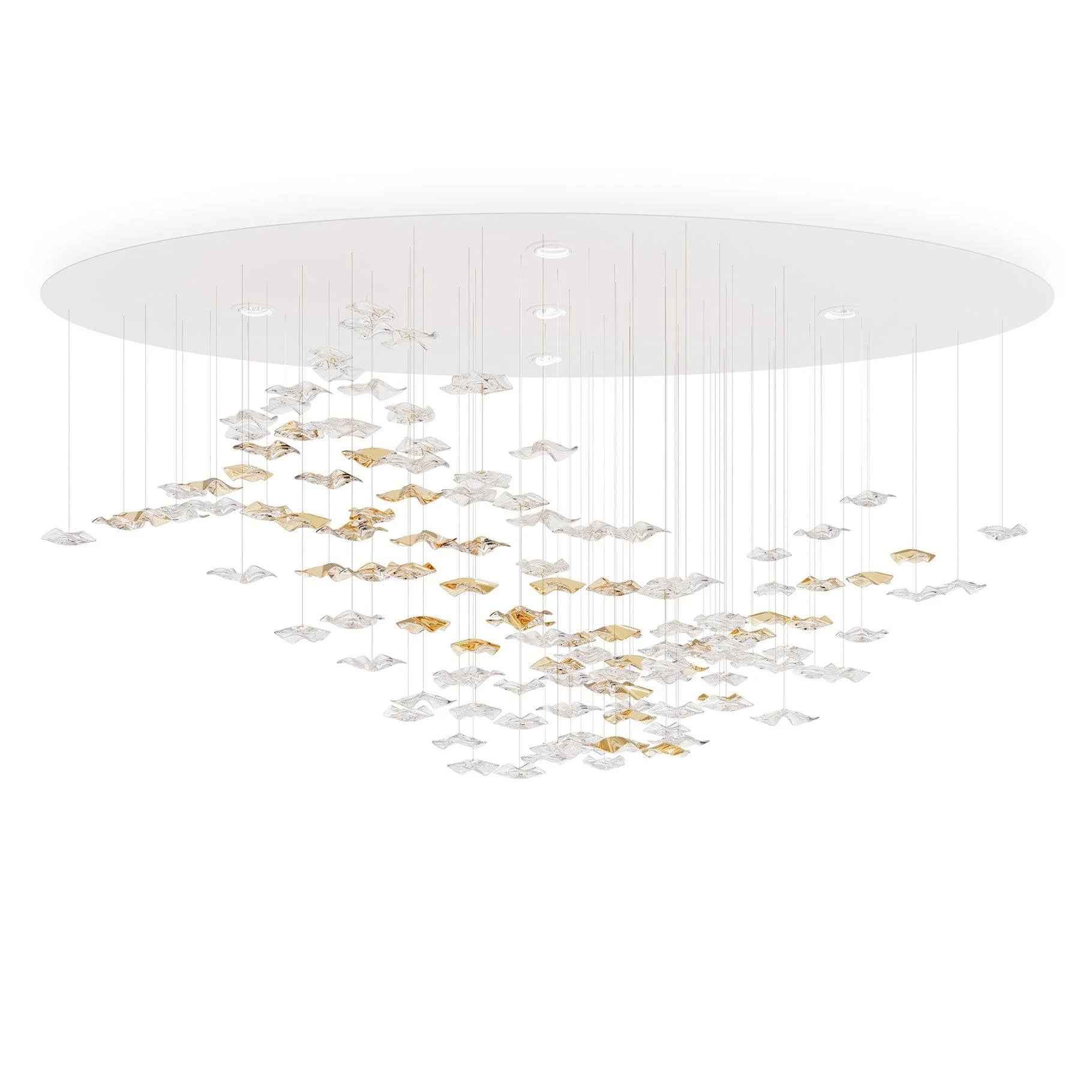 Sand sea Square Glass Spiral Chandelier