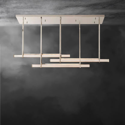 Audubon Crystal Triple Bar Linear Chandelier 60", 72"