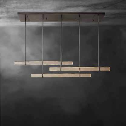 Audubon Crystal Triple Bar Linear Chandelier 60", 72"