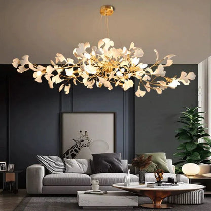 Glessy Ceramic Ginkgo C Branch Chandelier 59", 79"