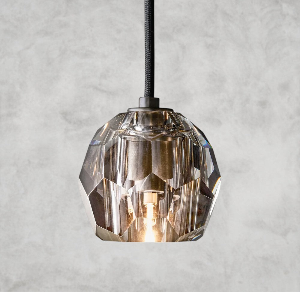 Boirig Clear/ Smoke Glass Cord Pendant