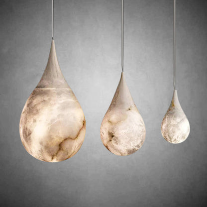 Hailey Alabaster Raindrop Pendant Lighting, Dining Table Pendant