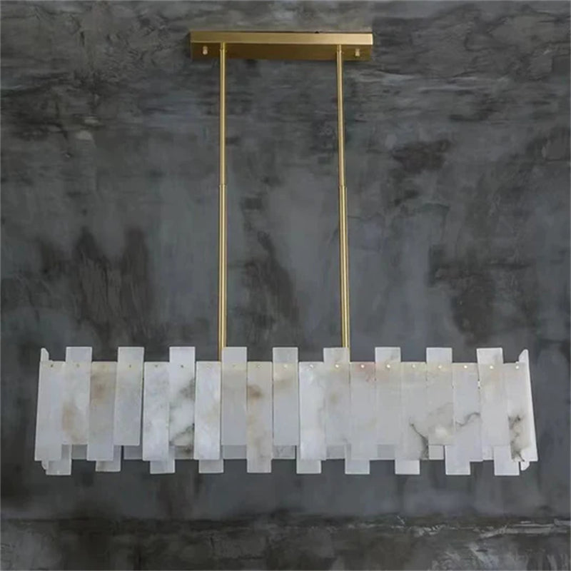 Alabaster Acropolis Modern Linear Chandelier
