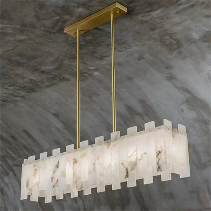 Alabaster Acropolis Modern Linear Chandelier