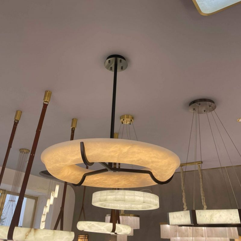 Nova Modern Round Alabaster Chandelier