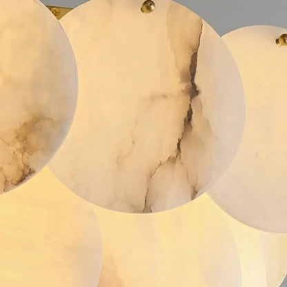Noah Multi-Layer Natural Alabaster Round Modern Chandelier 35''/43''