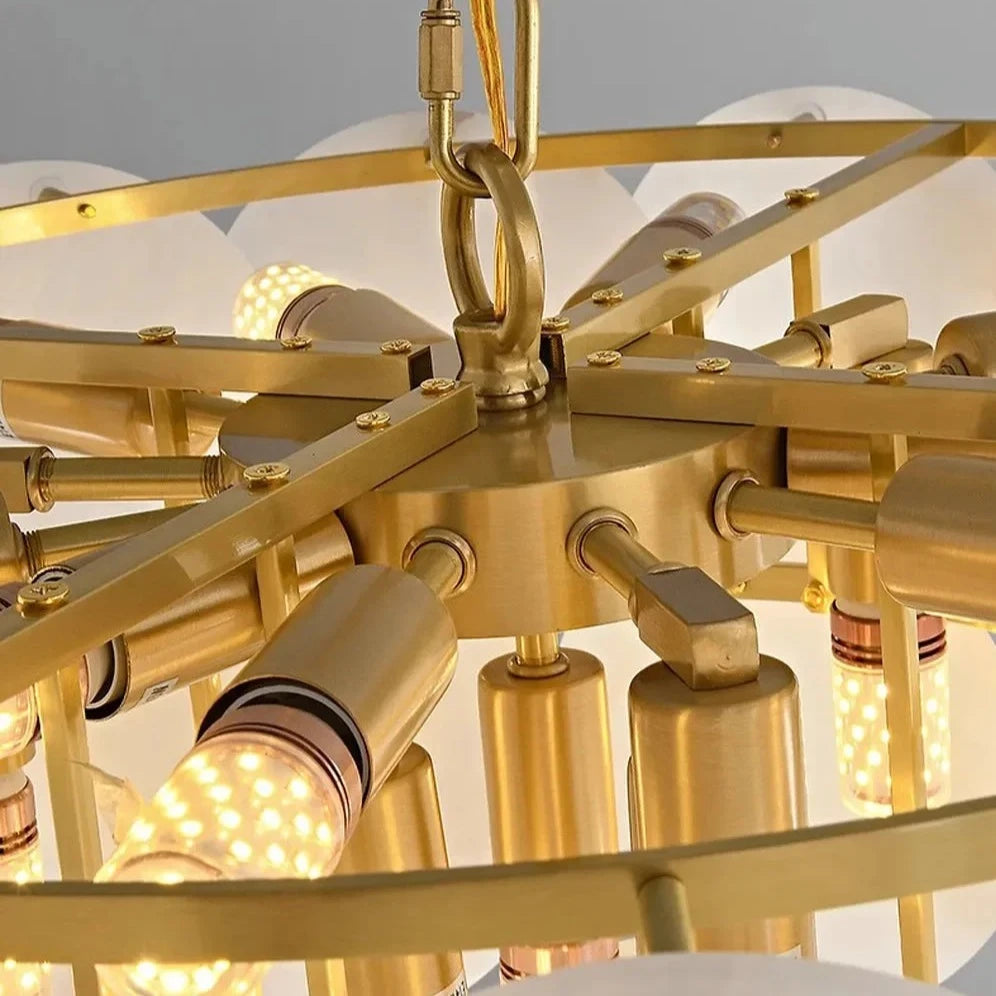 Noah Multi-Layer Natural Alabaster Round Modern Chandelier 35''/43''