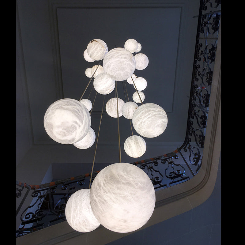 Alabaster Sphere Group Pendant Chandelier,Multi Pendant Light