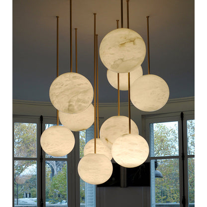 Alabaster Sphere Group Pendant Chandelier,Multi Pendant Light