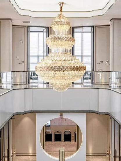 Patine Multi-layers Gold Crystal Chandelier