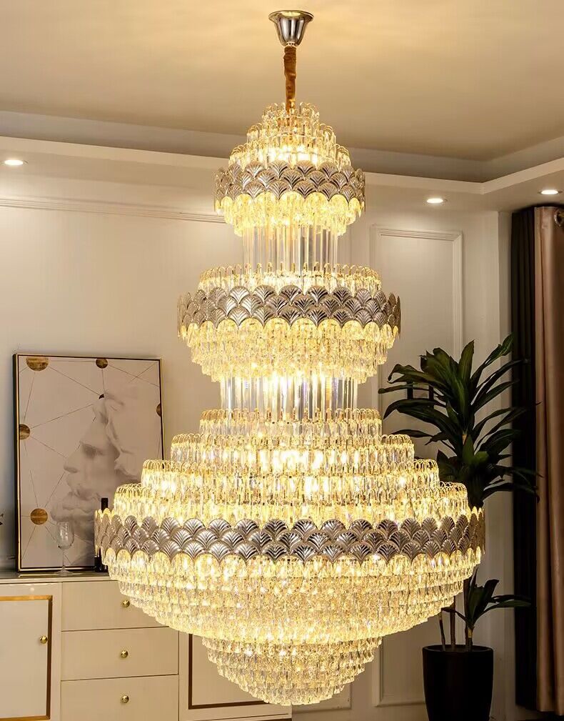 Patine Multi-layers Gold Crystal Chandelier