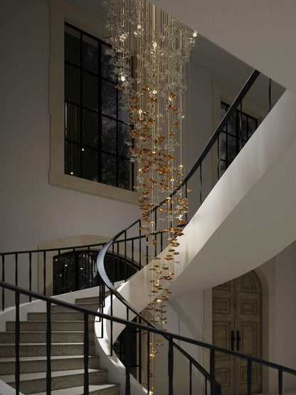Sand sea Square Glass Spiral Chandelier