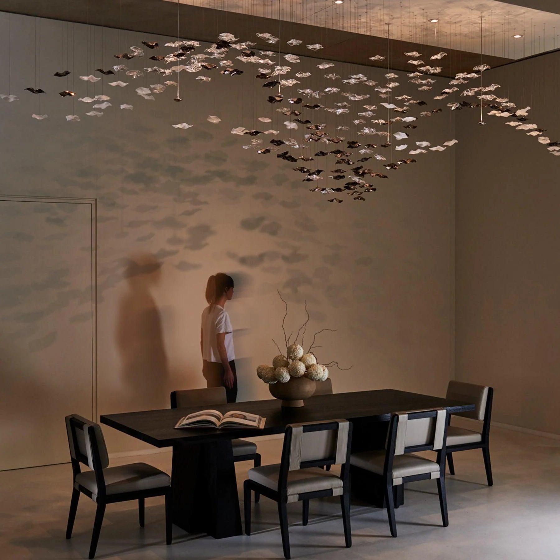 Sand sea Square Glass Spiral Chandelier