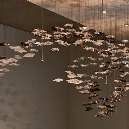 Sand sea Square Glass Spiral Chandelier