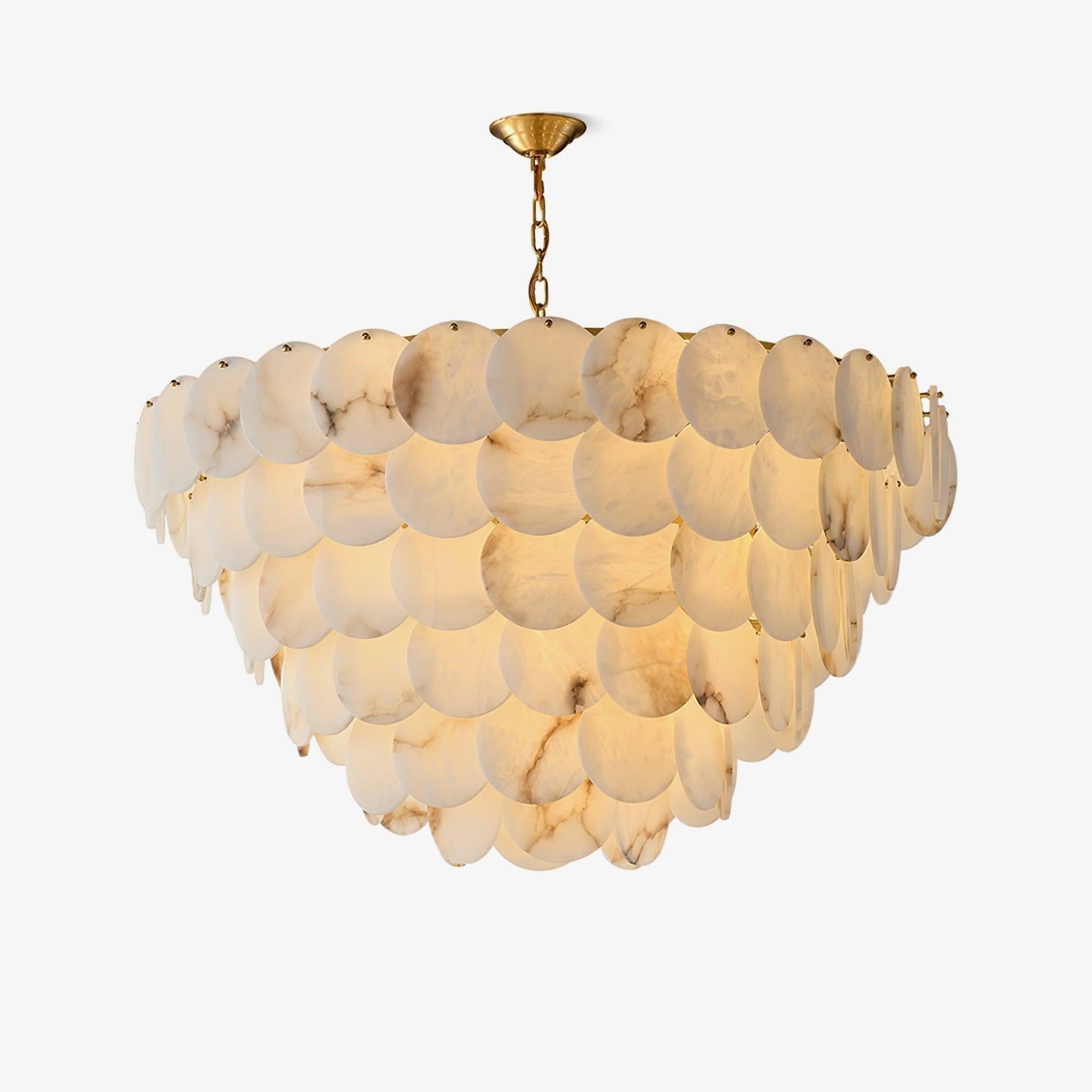 Alabaster Shell Brass Chandelier with 2/3/4/5/6 layer