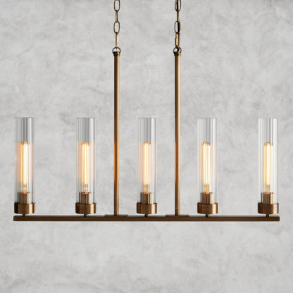 Brass Andreas 5-Light Linear Chandelier
