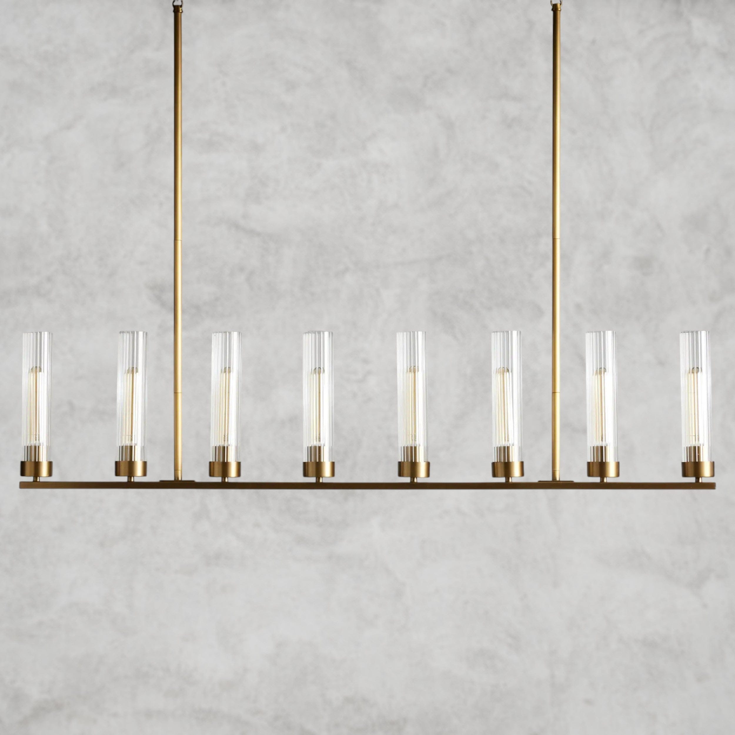 8 Light / Brass Andreas Linear Chandelier