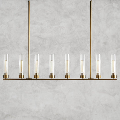 8 Light / Brass Andreas Linear Chandelier