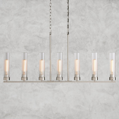 7 Light / Nickle Andreas Linear Chandelier