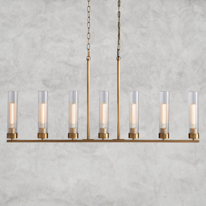 7 Light / Brass Andreas Linear Chandelier