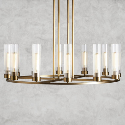 12 Light / Brass Andreas Round Chandelier 10/ 12 Light