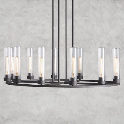 12 Light / Bronze Andreas Round Chandelier 10/ 12 Light