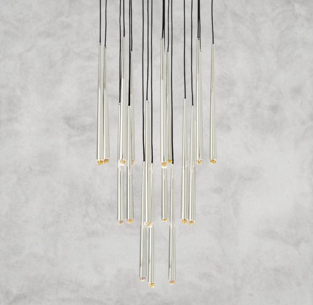 30" / Nickel Aquitaine Round Chandelier 18", 24", 30", 48"