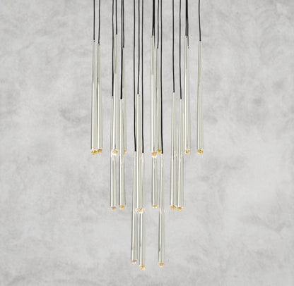 30" / Nickel Aquitaine Round Chandelier 18", 24", 30", 48"