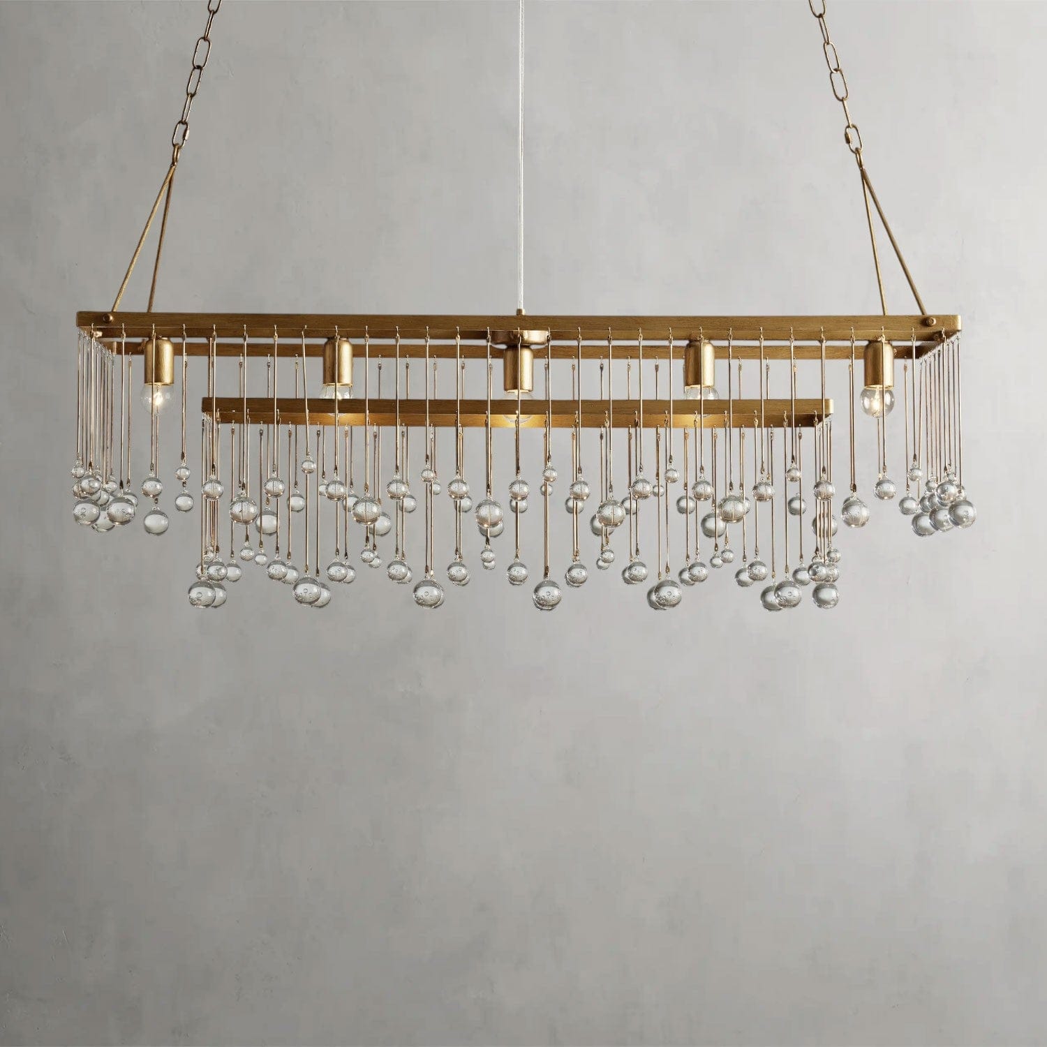 47" / Brass Aubrey Rectangular Chandelier 47", 60"