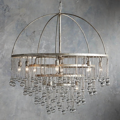4-TIER / Silver Aubrey Round Chandelier 2-TIER, 4-TIER